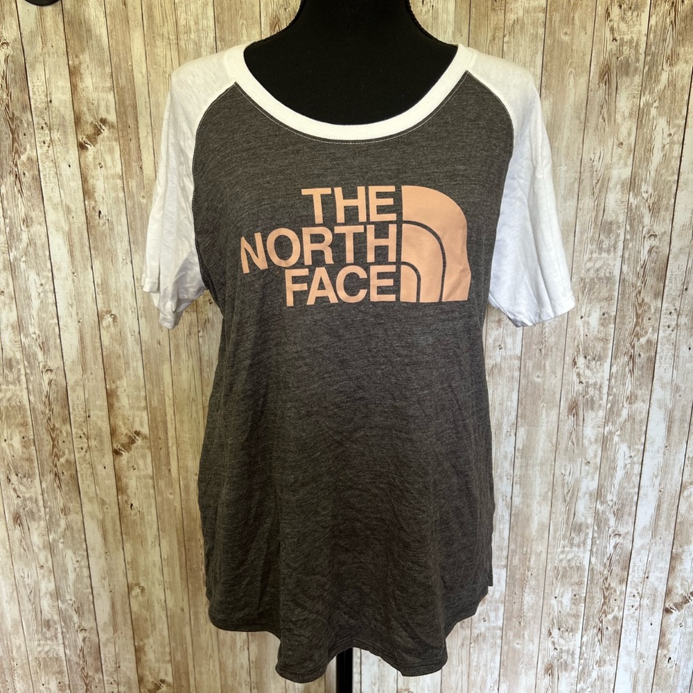 The North Face Gray‎ and White Short Sleeve Tee
